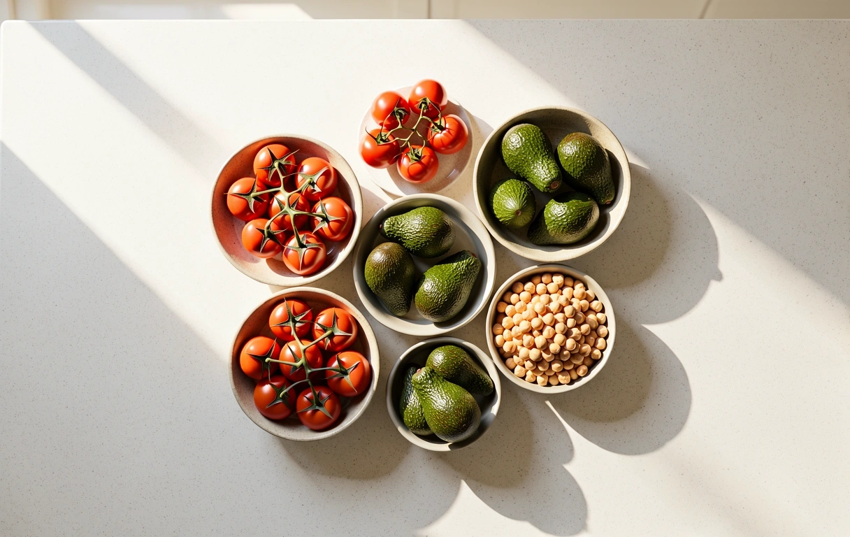 Ingredientes frescos y naturales para una alimentación equilibrada